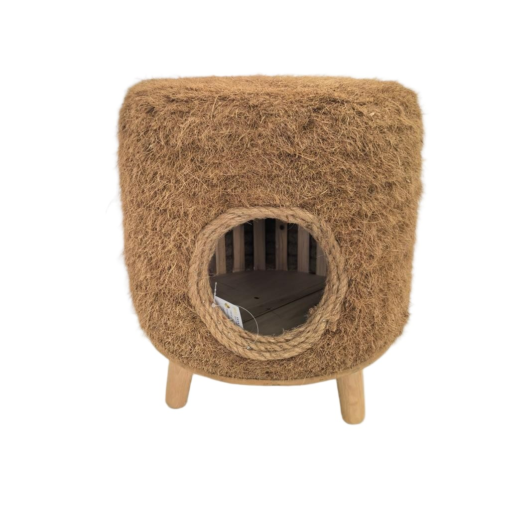 木制棕毛猫屋